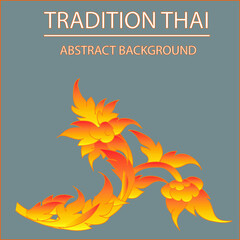 Vector illustration. Thai art pattern or Line Thai background and texture.