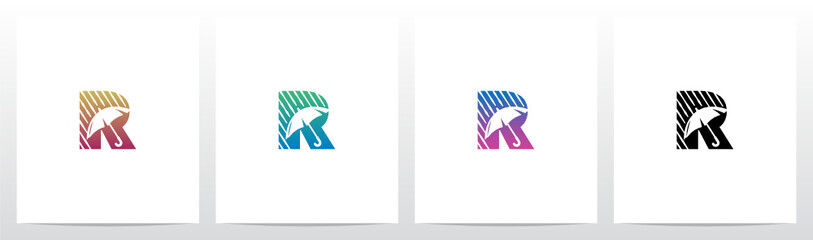 Umbrella Protect From The Rain On Letter Logo Design   R