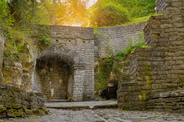 Ancient Silver spring in Toila-Oru park, located in Toila, Estonia. Selective focus.