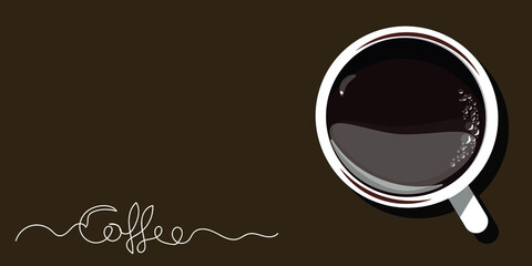 realistic vector illustration of white cups of aromatic coffee with froth top view.Trendy popular design cappuccino, americano, espresso, mocha, latte, cocoa