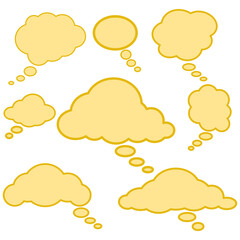 Vector speech bubbles set, cloud pattern isolated on white background.