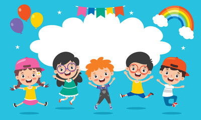 Happy Little Children Having Fun