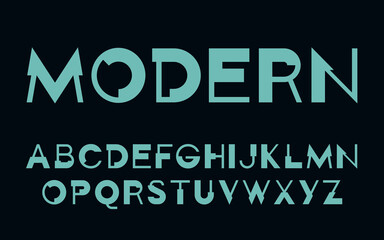 Geometric technology font Modern futuristic design
