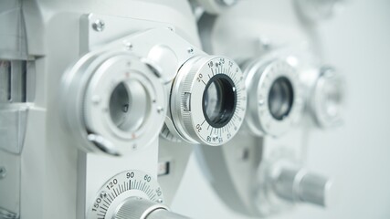 Autorefractor at optometrist clinic. shallow depth of field. High quality photo