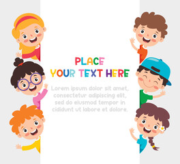 Funny Kids Posing With A Blank Frame