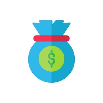 money bag flat Icon. bank and financial vector illustration on white background