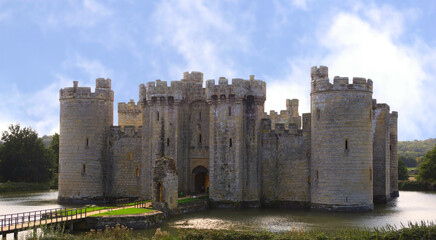 ancient, architecture, autumn, beautiful, beautiful castle on moat in summer