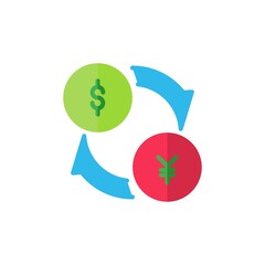 exchange flat Icon. bank and financial vector illustration on white background