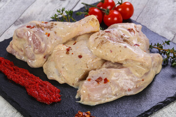 Marinated chicken ready for roast