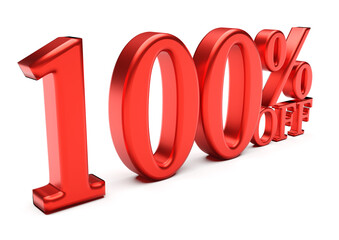 100% off discount free isolated on white