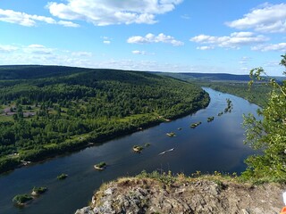 landscape with river and clouds