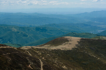 autumn landscape view from the top of the mountains