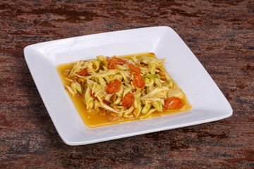 Green mango salad with seafood