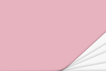 Soft pink backdrop with paper stack