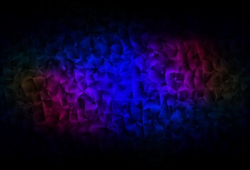 Dark Blue, Red vector polygonal background.