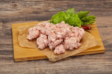 Homemade pork minced meat for cooking