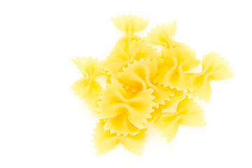 Raw dry farfalle pasta for cooking