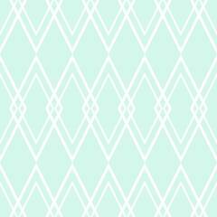 Tile vector pattern with white plaid on pastel green background