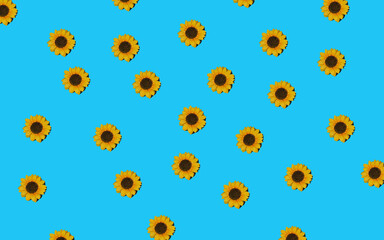 Flowers neatly arranged, isolated on background and with space for writing