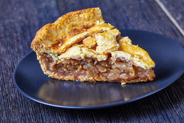Classic american autumn apple pie, top view