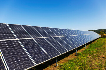 Detail of the Solar Power Station in the late summer  Nature