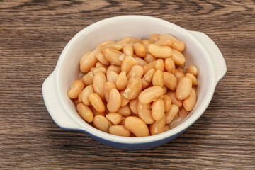 White beans kidney in the bowl