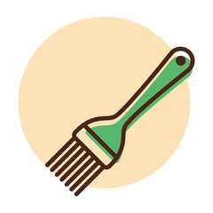 Silicone cooking brush vector icon