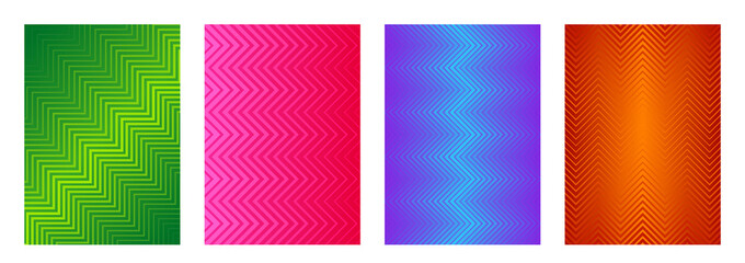 Zigzag line background design collection. Templates linear texture for business card, cover layout, brochure, corporate pages, poster, banner, web design set. Vector illustration.