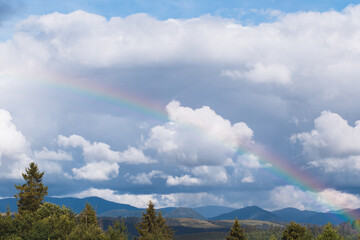 rainbow in mountains