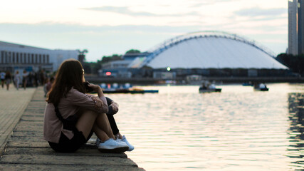 girl near the river