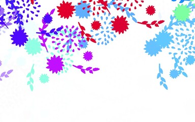 Light Pink, Blue vector elegant template with flowers