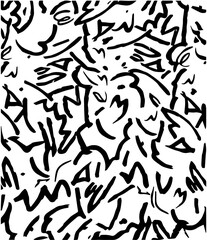 Abstract black and white lines. T-shirt print