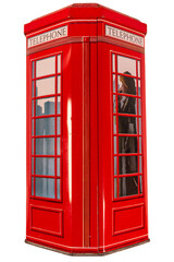 London style phone booth. Communication concept