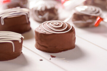 Brazilian Honey Bread with dulce de leche covered with chocolate