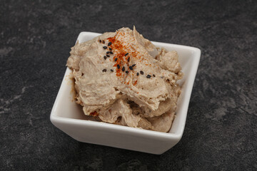 Herring butter spread in the bowl