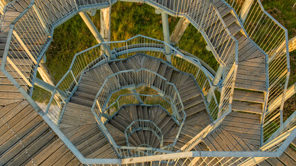 eine Holzwendeltreppe