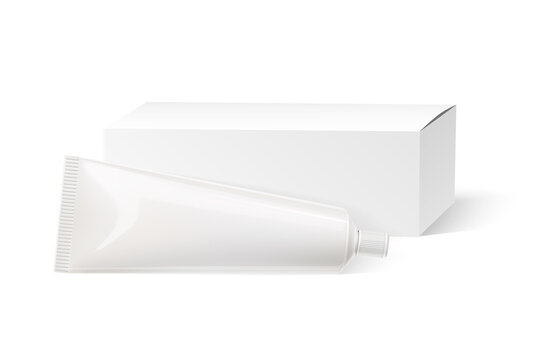 Vector realistic tooth paste tube white mock up