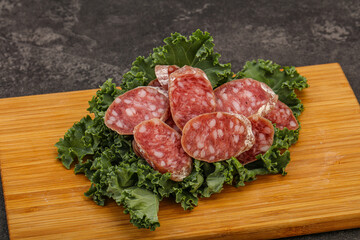 Iberian pork Fuet sausage slices