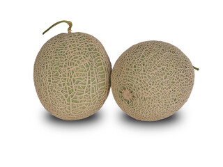 Two melon on a white background
