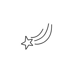 Hand drawn shooting star isolated on white background. Vector stock illustration. Celestial concept.
