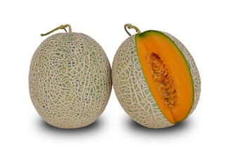 Two melons on the white background