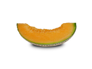 A piece of melon on white background