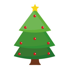merry christmas pine tree design, winter season and decoration theme Vector illustration