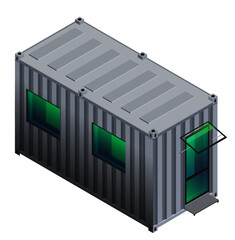 Container House , Isomatric illustration with 3d depth in it