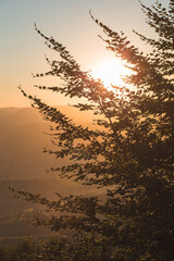 sunset in the mountains