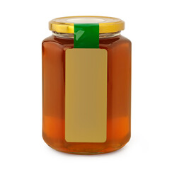 Honey Jar Mock-Up - Blank Label isolated on white background .