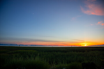 sunset in the mountains