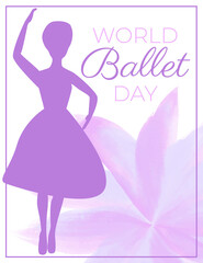 Obraz na płótnie Canvas World Ballet Day Purple Banner Background Illustration