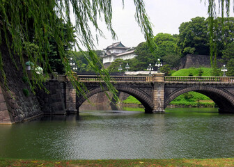 Fototapeta na wymiar View from the moat, Kitanomaru Park, Tokyo, Japan