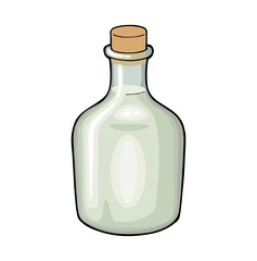 Bottle of tequila. Color vector illustration isolated on white